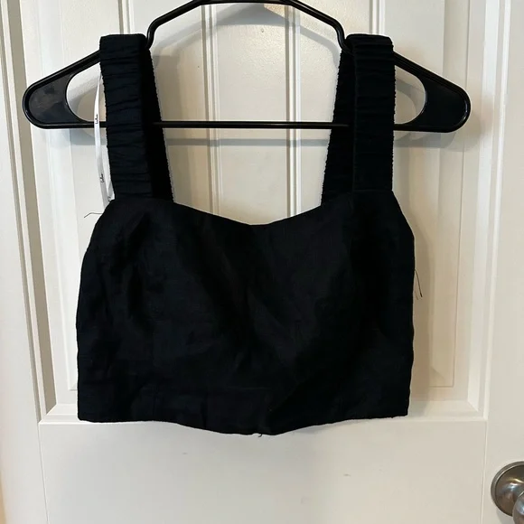 NWOT LULUS Caught in Cannes Black Cutout Cropped Tank Top SZ Small - Picture 5 of 6